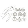 DIY Flat Round Brass Micro Pave Clear Cubic Zirconia Pendant Necklaces Making Kits KK-S386-39P-2