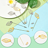 40Pcs 2 Styles Leaf Stainless Steel Round Tray Stick Lapel Pins JEWB-SC0001-75D-3