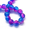 Baking Painted Transparent Crackle Glass Round Bead Strands DGLA-Q018-8mm-49-2