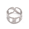 Non-Tarnish 304 Stainless Steel Curb Chains Cuff Rings for Women RJEW-G285-07P-2