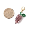 Glass Seed Beaded Grape Pendant Decoration HJEW-MZ00158-4