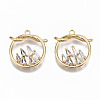 Brass Micro Pave Clear Cubic Zirconia Pendants KK-S356-169G-NF-1