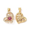 Brass Micro Pave Cubic Zirconia Pendants ZIRC-I063-39G-3