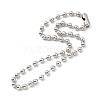 Tarnish Resistant 304 Stainless Steel Ball Chain Necklace & Bracelet Set STAS-D181-02P-01D-2