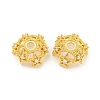 Brass Micro Pave Cubic Zirconia Beads Caps KK-B096-14G-1