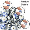 30Pcs 3 Styles Floral Printed Porcelain Beads PORC-FS0001-05-2