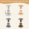 40Sets 4 Colors Alloy Screw Clasps BUTT-PH0001-30A-2