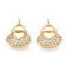 Brass Micro Pave Cubic Zirconia Charms KK-N263-83G-1
