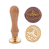 Brass Wax Seal Stamp with Handle AJEW-WH0184-0492-7