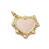 Brass Pave Cubic Zirconia with Enamel Charms KK-Q098-20G-B-1