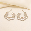 Irregular C Shape Stainless Steel Hoop Earrings for Women NX3649-7-1