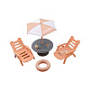 Plastic Beach Chair & Umbrella Mini Model PW-WG63BA5-01-4