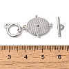 Brass Micro Pave Clear Cubic Zirconia Toggle Clasps KK-N254-75P-4