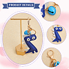 CHGCRAFT 5Pcs 5 Colors Cartoon Cute Bell Dinosaur Keychain KEYC-CA0001-50-4