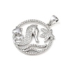 Ocean Brass Micro Pave Cubic Zirconia Pendants LS-KK-K411-04B-P-2