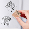 CRASPIRE 1Pc Beechwood Stamps & 1Pc Resin Stamp Sheet DIY-CP0007-96G-4