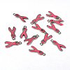 October Breast Cancer Pink Awareness Ribbon Alloy Enamel Pendants LS-EA546Y-2-4