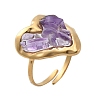 Heart Natural Amethyst Finger Rings STAS-Z112-10G-01-4