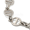 304 Stainless Steel Flat Round Link Chains Bracelets for Men & Women BJEW-D042-01P-2