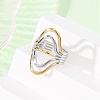 304 Stainless Steel Open Cuff Rings for Women RJEW-K321-01H-3