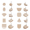  40Pcs 10 Styles Fan & Rectangle & Flat Round & Oval Ash Wood Stud Earring Findings EJEW-TA0001-18-10