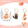 Alloy Enamel Fox Charms Locking Stitch Markers AJEW-PH01459-2