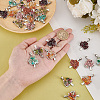 32Pcs 8 Style Tibetan Style Natural & Synthetic Mixed Gemstone Chip Pendants PALLOY-AB00249-3