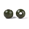 Spray Painted Round Natural Schima Wood Beads WOOD-A018-8mm-14-2