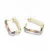 Brass Micro Pave Cubic Zirconia Huggie Hoop Earrings EJEW-S208-124-NF-4