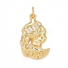 Rack Plating Brass Clear Cubic Zirconia Pendants KK-M229-18G-1