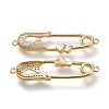 Brass Micro Pave Cubic Zirconia Links Connectors ZIRC-F116-24-3