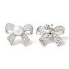 Brass Micro Pave Clear Cubic Zirconia Stud Earrings for Women EJEW-A110-08P-3