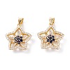 Brass Micro Pave Cubic Zirconia Pendants ZIRC-A019-03G-2