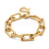 304 Stainless Steel Rectangle Chain Bracelets for Women BJEW-Z084-04G-4