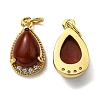 Natural Mixed Stone Teardrop Charms KK-D026-34G-1