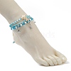 Ocean Theme Synthetic Turquoise & Natural Howlite Anklets Set AJEW-AN00505-7