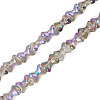Electroplate Transparent Glass Beads Strands GLAA-TAC0028-009E-2