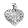 Rack Plating Brass Micro Pave Clear Cubic Zirconia
 Pendants KK-R163-03P-1