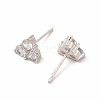 Brass Micro Pave Cubic Zirconia Stud Earrings for Women EJEW-H091-12P-2