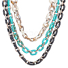 Imitation Gemstone Style Acrylic Handmade Cable Chains AJEW-CA0001-01-1