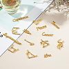 Olycraft 10 Style Twelve Constellations Word Zinc Alloy Cabochons DIY-OC0006-90-7