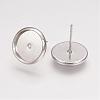 Brass Stud Earring Settings KK-H021-1N-NF-2