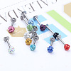 316 Surgical Stainless Steel Rhinestone Round Ball Threadless Labrets WG0410F-02-2