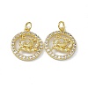 Real 18K Gold Plated Brass Micro Pave Clear Cubic Zirconia Pendants KK-E068-VB409-11-2