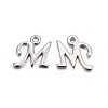 Platinum Plated Alloy Letter Pendants PALLOY-J718-01P-M-1