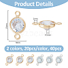 SUPERFINDINGS 40Pcs 2 Colors  Cubic Zirconia Link ZIRC-FH0001-50-2