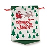 Christmas Theme Rectangle Cloth Bags with Jute Cord ABAG-P008-01E-2