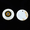 Printed Freshwater Shell Charms SHEL-T009-20A-3