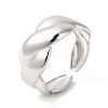 Non-Tarnish 304 Stainless Steel Twist Rope Shape Open Cuff Ring for Women RJEW-E063-06P-1