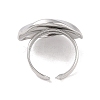 Non-Tarnish Corrugated Oval 304 Stainless Steel Open Cuff Ring for Women Men RJEW-Z038-03P-3